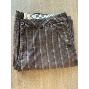 Vintage Ocean Pacific Men's Size 36 Shorts 11" Brown Plaid Classic OP